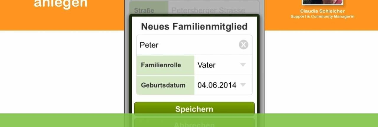 Neues Familienmitglied in Familien App einladen