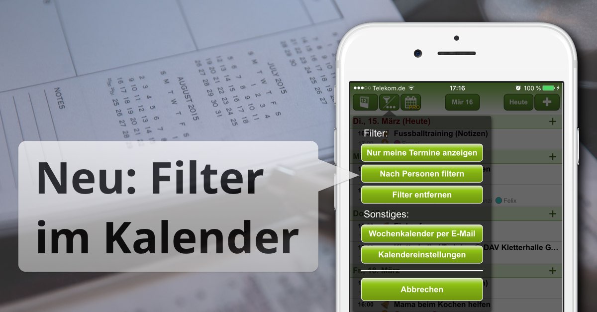 Filter für Familienkalender
