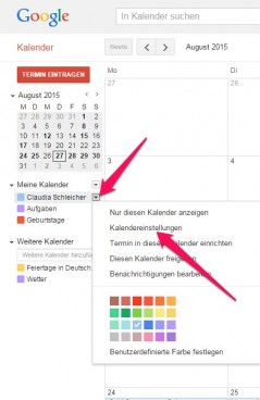 Google Kalender freigeben und mit Familienkalender abgleichen