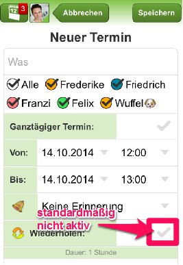 Serientermin nicht aktiv